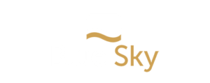 White and Gold Blue Sky Logo