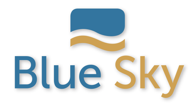 Blue Sky Logo with drop shadow for slider