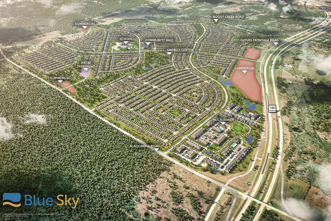Blue Sky in Lockhart Bird's Eye View Rendering 07-10-25